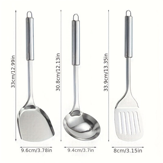 LDQ HT — Set de 9 Utensilios de Cocina en Acero Inoxidable (Estilo Moderno Minimalista, Antiadherentes y Lavables)