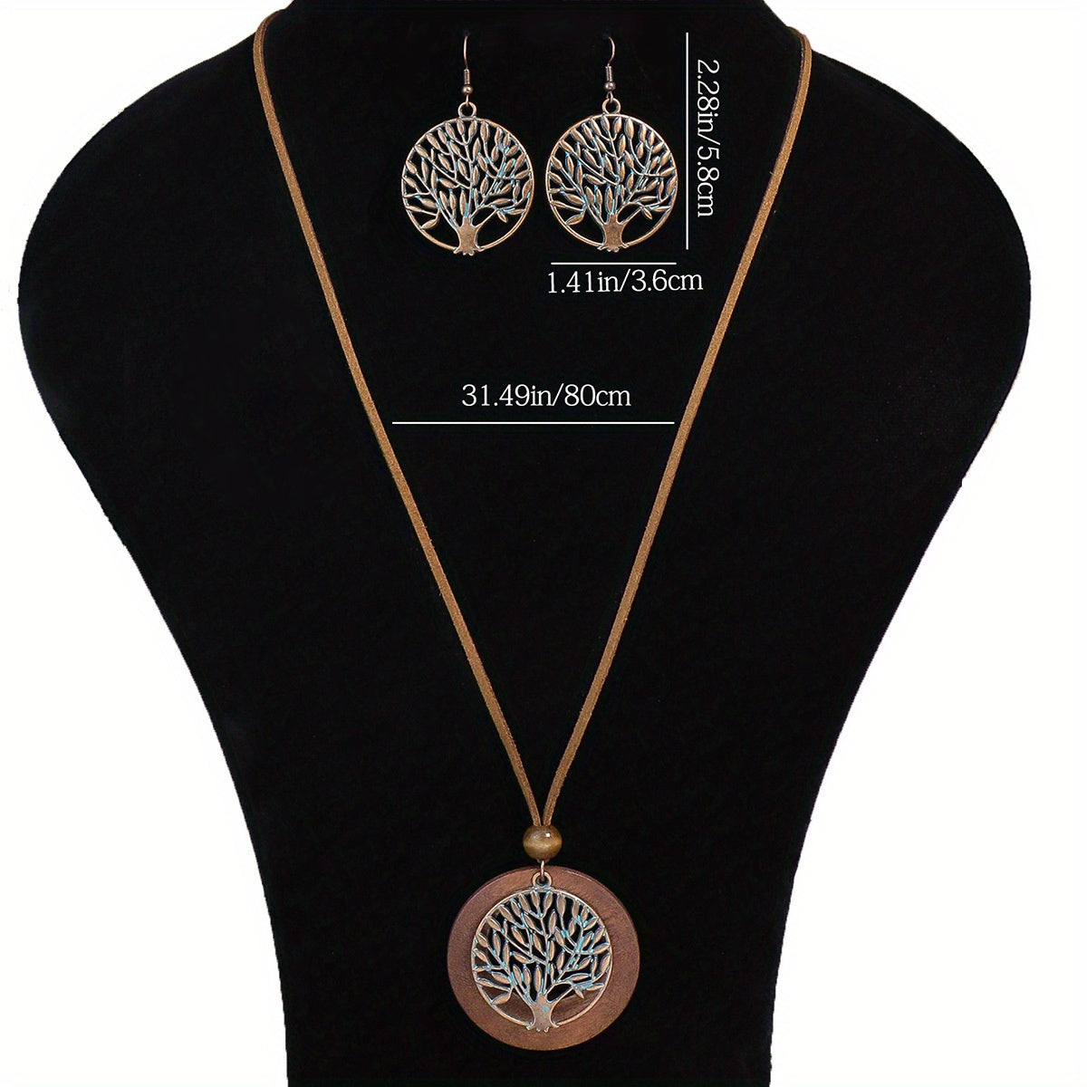 Eternal Roots — Vintage Tree of Life Necklace and Earrings Set