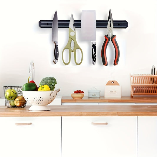 MagniRack LR — Soporte Magnético de Pared para Cuchillos (Capacidad para 8 Herramientas, Plástico Resistente, Color Negro)