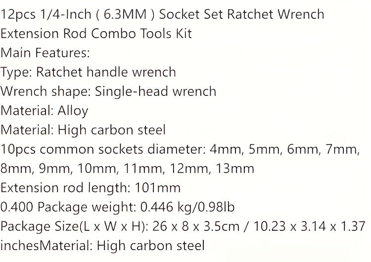 PowerFix 12 — Set de 12 Llaves de Vaso Intercambiables (1/4")