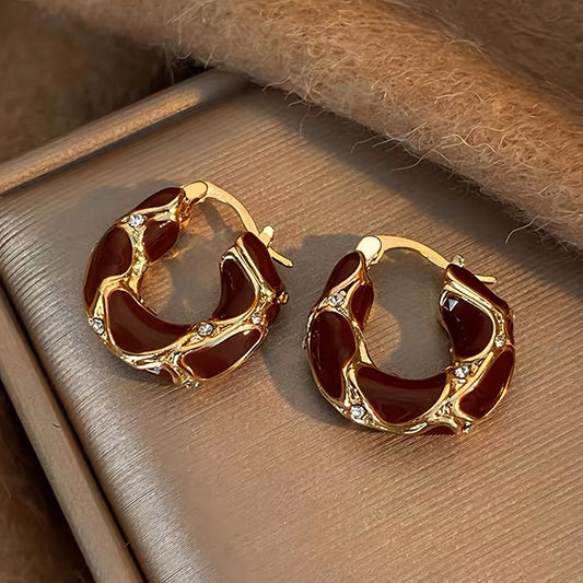 Amber Elegance — Set de 3 Pares de Aros Vintage con Cuentas Ámbar
