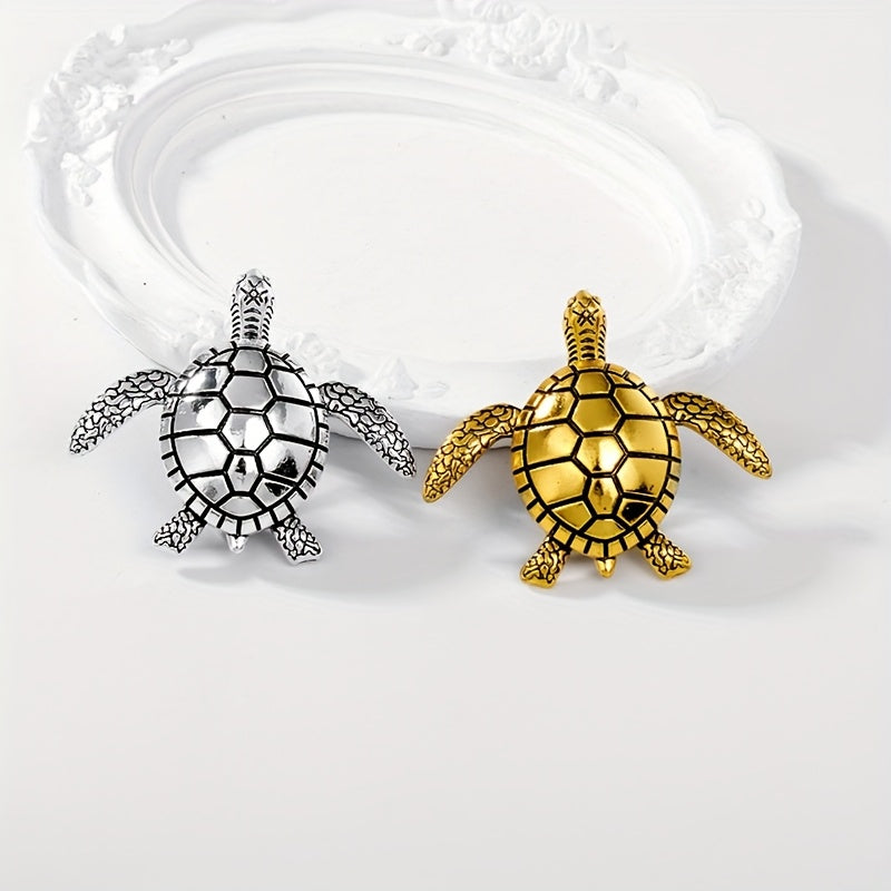 LuckyTurtle DT — Broche Artesanal de Tortuga en Cobre Puro (Decoración Versátil para Hogar, Oficina y Festividades)