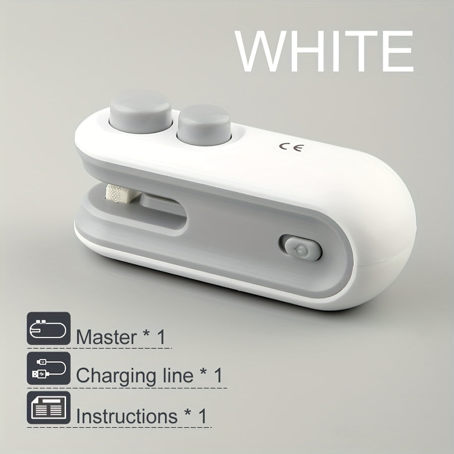SealMini EQ — Sellador Portátil Recargable para Bolsas de Snacks (USB, Batería de Litio Integrada, Ideal para Viajes y Picnic)
