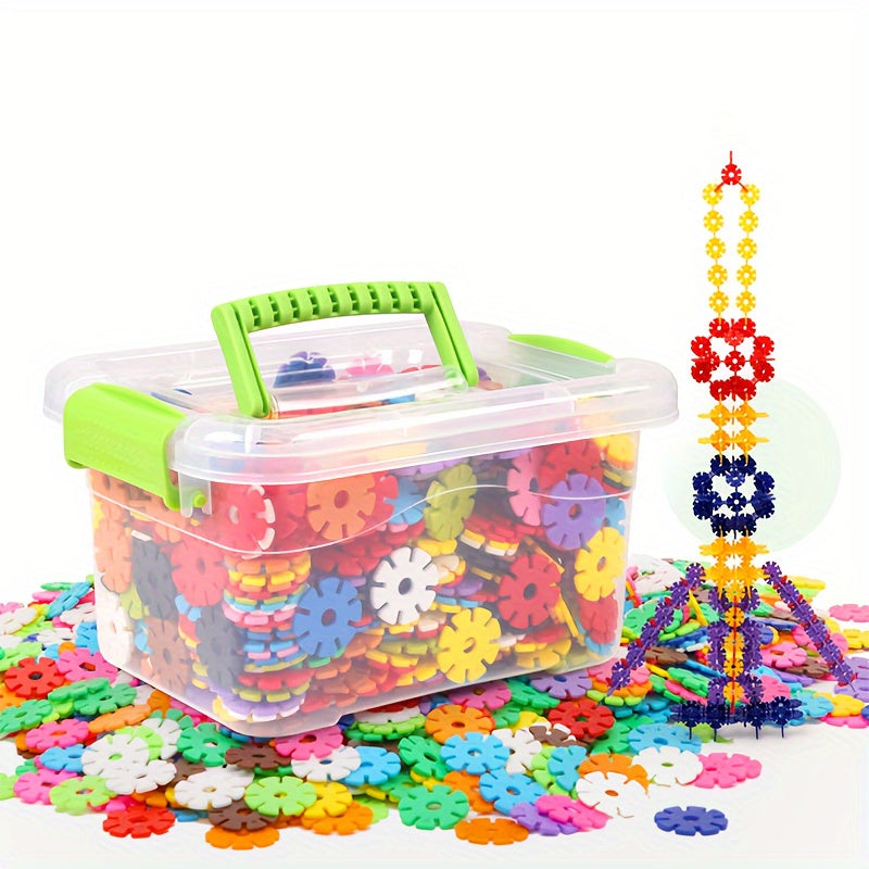 FlakeFun VT — Set de 199/299 Bloques de Copo de Nieve para Niños (Colores Mixtos, Plástico Seguro)