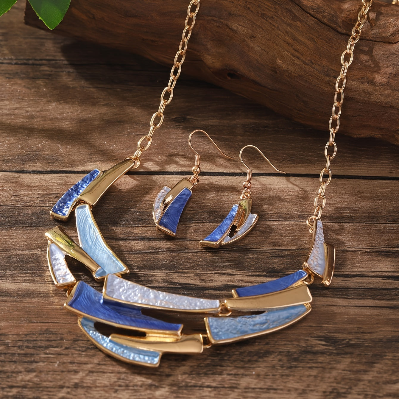 Geometric Link Earrings and Necklace Set: Vintage Bohemian Style, Zinc Alloy Material, Suitable for Daily Wear and Parties