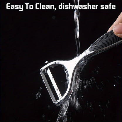 KLO·CL QV — Set de 2 Peladores de Frutas y Verduras con Mango Antideslizante (Hoja Recta, Precisión y Comodidad)