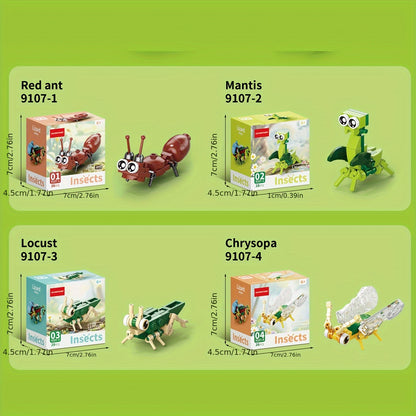 BugFusion ER — Set de Construcción 10-en-1 con Insectos Adorables (Colores Mixtos, Temática Animal)