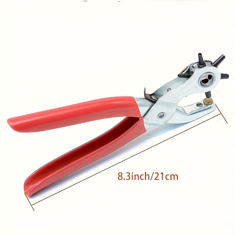 PunchPro Red — Pinza Perforadora Giratoria para Cuero Sintético y Manualidades