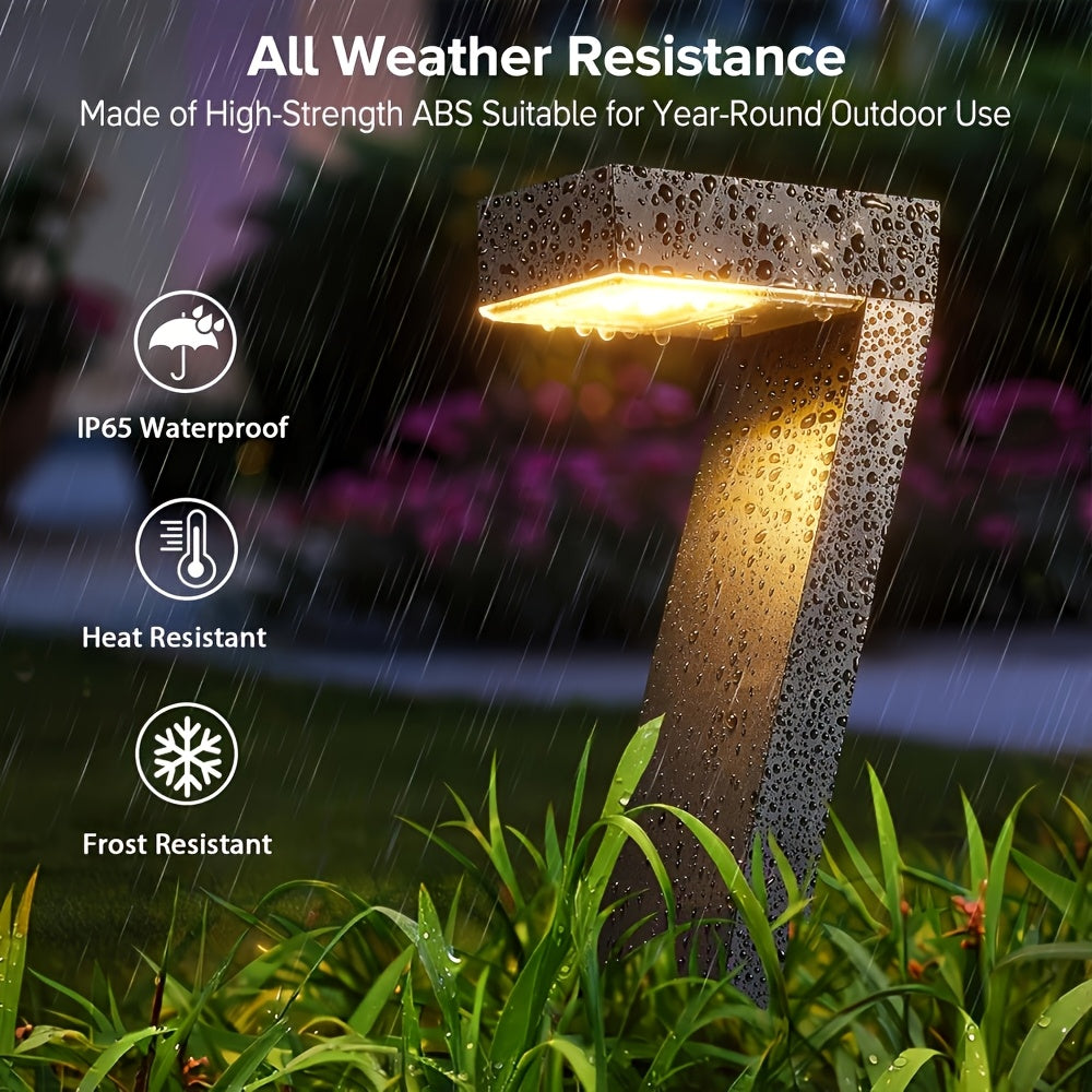 4pcs Solar Lights Outdoor Walkway Lights, Upgrade Bright LED Outdoor Solar Lights for Outdoor, IP65 Waterproof Solar Garden Lights for Patio, Driveway, Walkway, Landscape, Yard Decoration