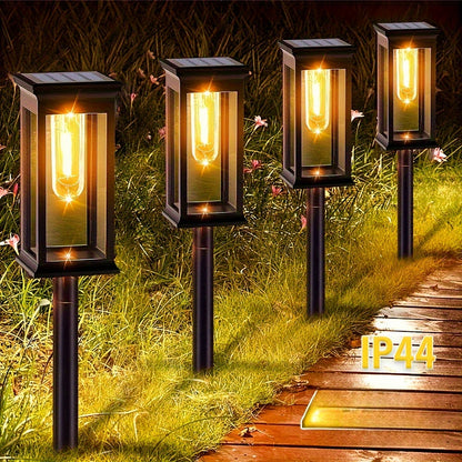 SolDorado JT — Lámpara Solar Dorada para Exteriores con Encendido Automático (1 Unidad)