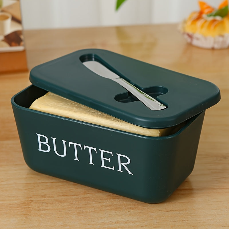ButterEase UJ — Mantequillera Grande con Cuchillo (PP Grado Alimenticio, Diseño Elegante y Fácil de Limpiar)
