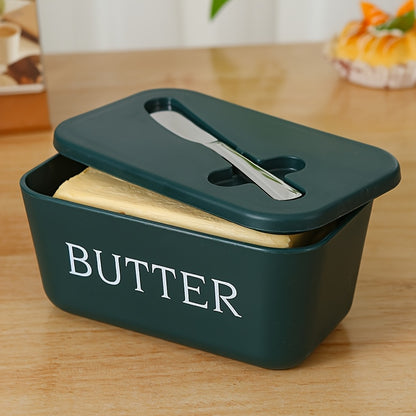 ButterEase UJ — Mantequillera Grande con Cuchillo (PP Grado Alimenticio, Diseño Elegante y Fácil de Limpiar)