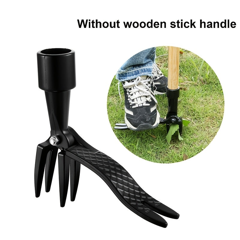 1pc Heavy-Duty Aluminum Weed Puller Tool Head, 4-Claw Steel Root Removal Garden Weeding Tool, Easy Grip Weed Eater Design for Yard and Garden Use (Handle Not Included)
