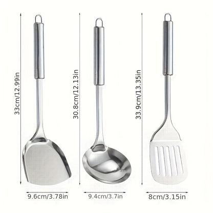 LDQ HT — Set de 9 Utensilios de Cocina en Acero Inoxidable (Estilo Moderno Minimalista, Antiadherentes y Lavables)