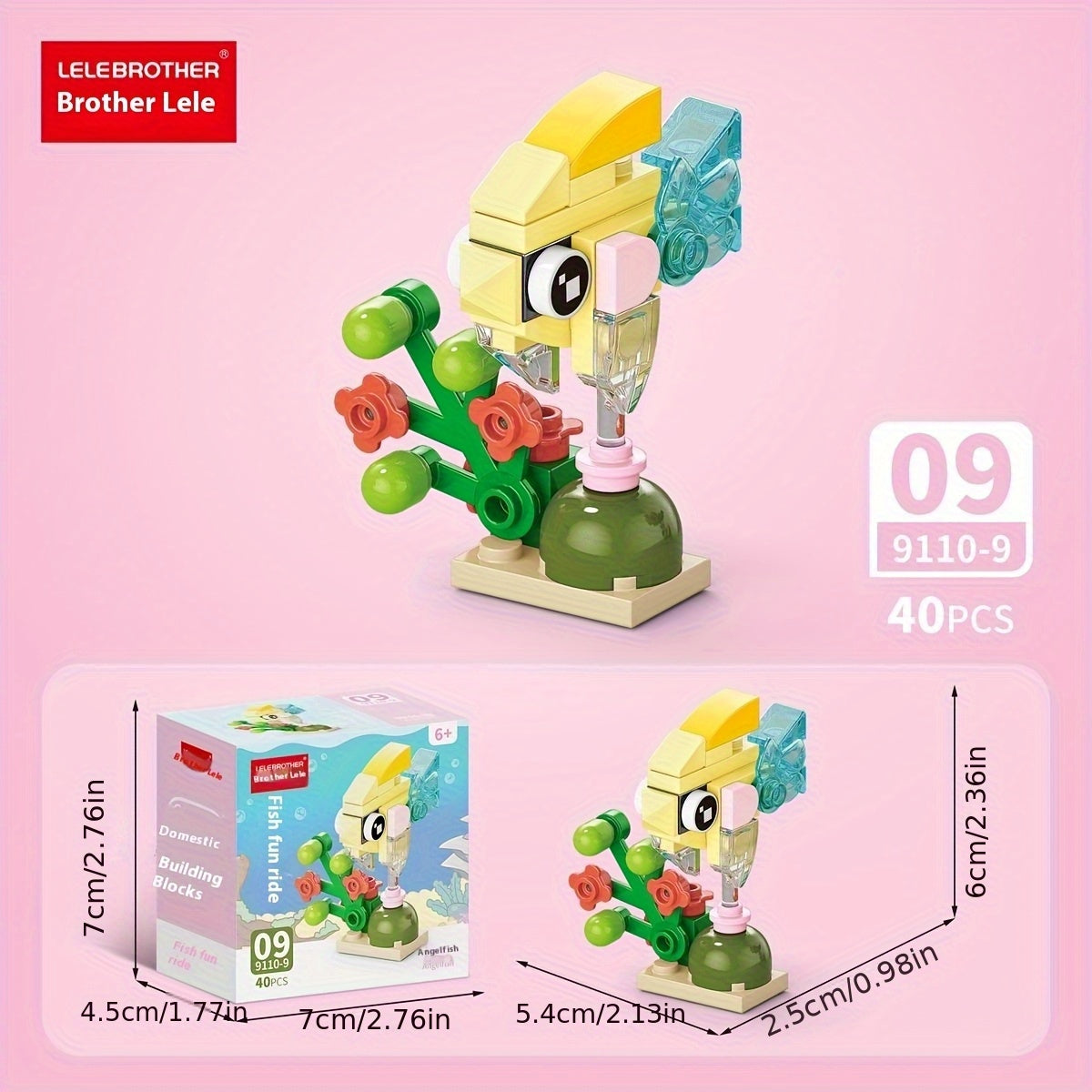 10-in-1 Mini Fish Series Building Block Set, Christmas Gift Assembly Toy, Sea Fish Model Kit, Holiday Birthday Present, Halloween Thanksgiving Tabletop Decoration, 344pcs – Build 10 Small Models or Combine into 1 Large Stru