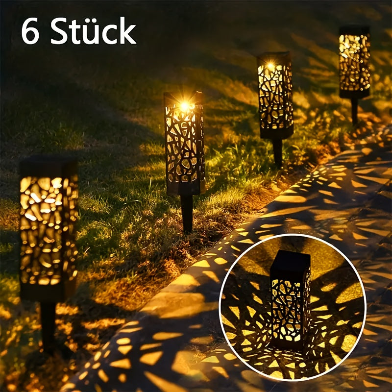 6pcs Solar Outdoor Lighting Commercial Street Lighting Solar Decorative Pathway Lights Area Lighting Yard Lawn Lights IP44 Outdoor Solar LED Landscape Garden Lighting