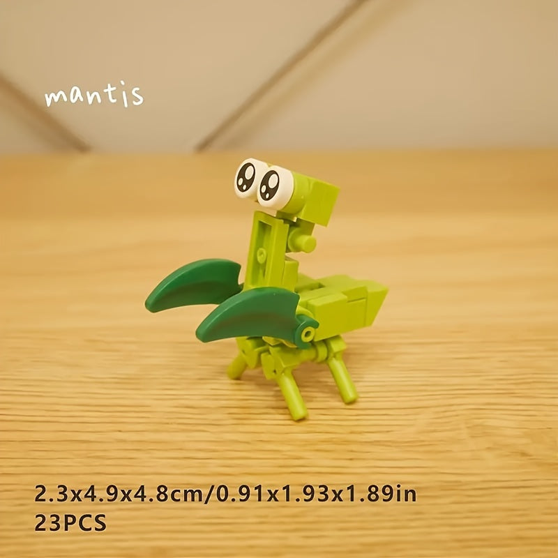 A Set of 10 Insect Building Blocks, Featuring Animal Models Like Bees, Ladybugs, Fireflies, Dragonflies, Spiders, And Scorpions, Makes a Perfect Gift for Young People.