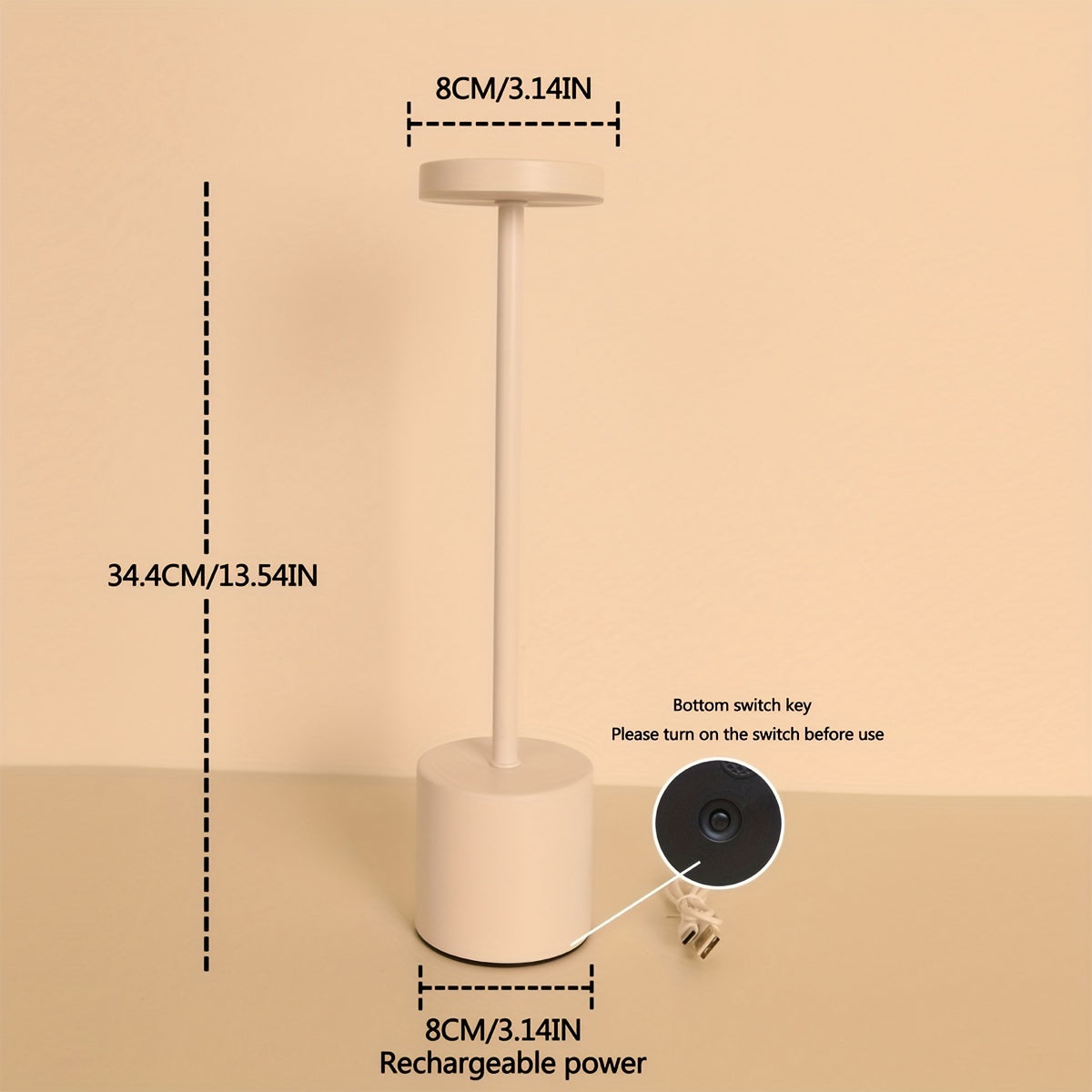 1pc Modern LED Desk Lamp with Touch Control - Rechargeable Lithium Battery, USB Charging, Adjustable Brightness, Uplight for Home, Office, Bar, and Bedroom Decor, Bar Light | Modern Desk Lamp | Touch Control Lamp, Desk Lamp
