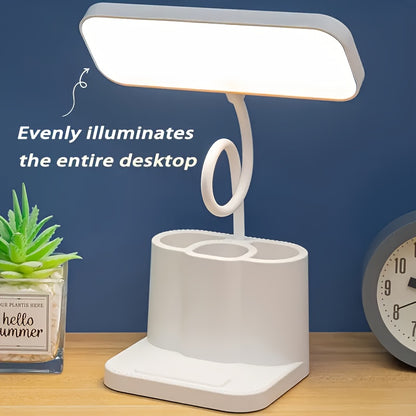 LumiDesk KK — Rechargeable LED Desk Lamp (Touch Control, Adjustable Brightness, Polished White Finish)