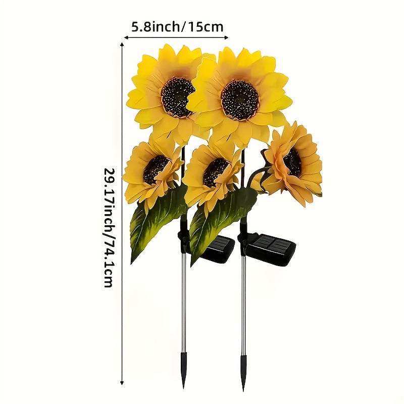Solar LED Sunflower Garden Lights - Realistic Night Illumination for Yard, Lawn, Home, Patio & Porch Decor | Energy-Efficient Outdoor Lighting with Rechargeable Nickel Battery, Solar Decorative Lights, Solar Outdoor Decoratio
