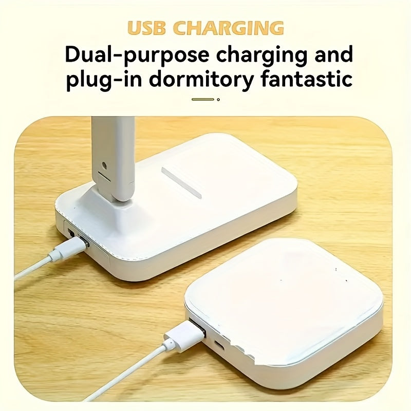 Multifunctional Dual-Head LED Desk Lamp with Touch Control, 3 Lighting Modes, USB Charging Port, and Dual Rockers - Ideal for Home Office, Dorm, Piano, and Nail Art, Home Office Desk Lamp