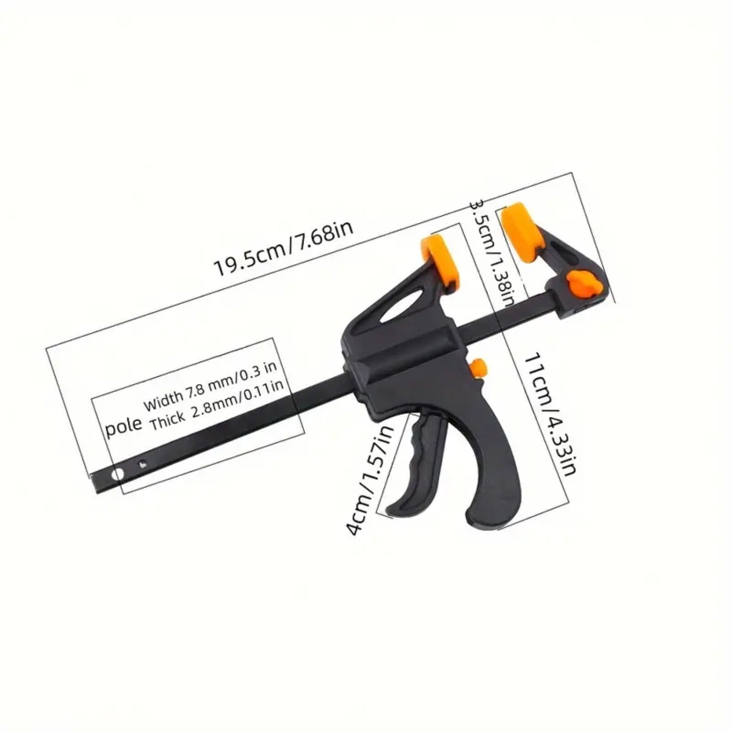 4pcs Woodworking Quick Clamps - Easy One-Hand Operation, 4-Inch Mini Ratchet Clamp with Dual Orange Trigger Handles, Metal Structure, Suitable for Crafts and Wood Glue, Carpentry Tools