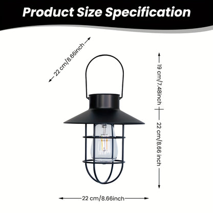 SolarGlow Vintage — Set de 2 Faroles Solares LED Colgantes para Exterior (Negro)