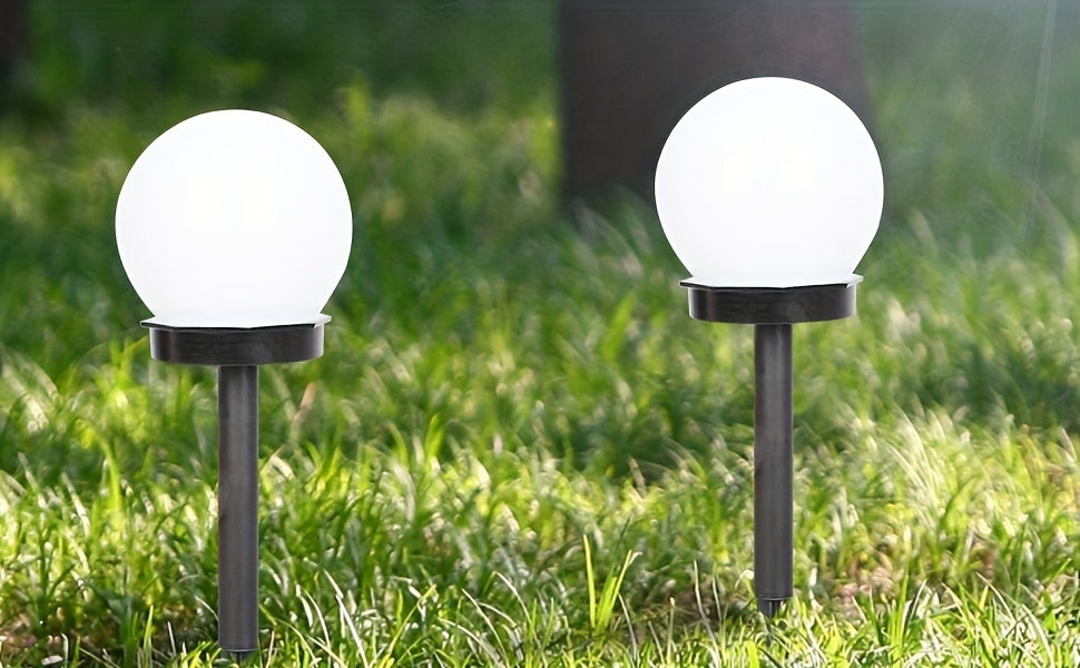 LumiSphere HB — Set de 8 Lámparas Solares LED Esféricas para Jardín (Blanco, Encendido Automático)