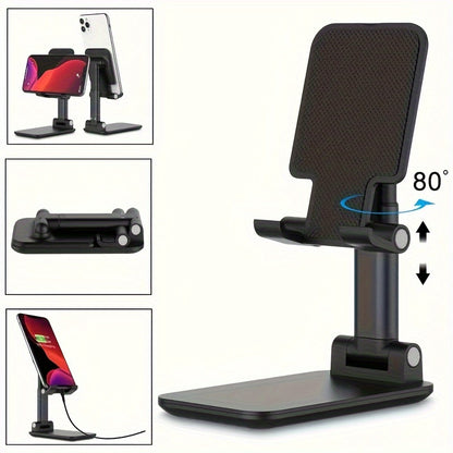 ViewLift PJ — Soporte de Escritorio Ajustable para Teléfonos y Tablets (Plegable, Altura y Ángulo Regulables, Material ABS)