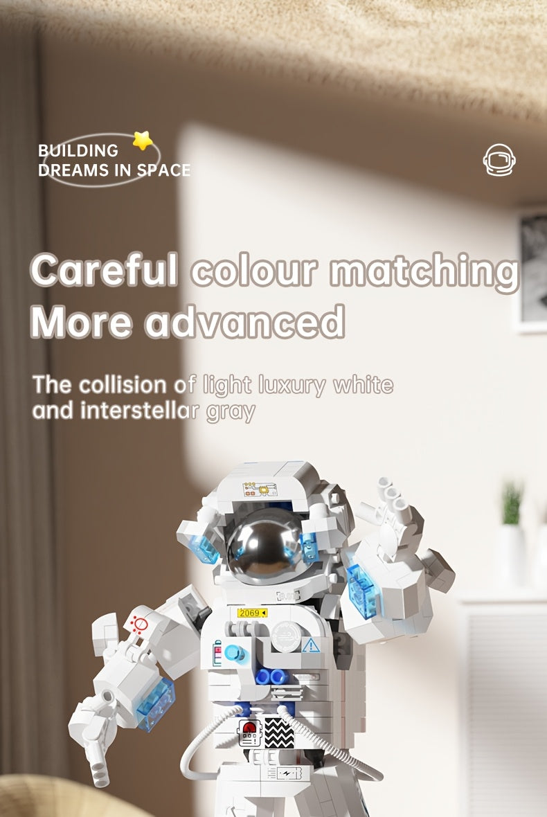 Astronaut Building Block Set, Creative Construction Toys, ABS Plastic, STEM Education Gifts for Teenagers, Birthday Or Holiday Gifts, Space Toys