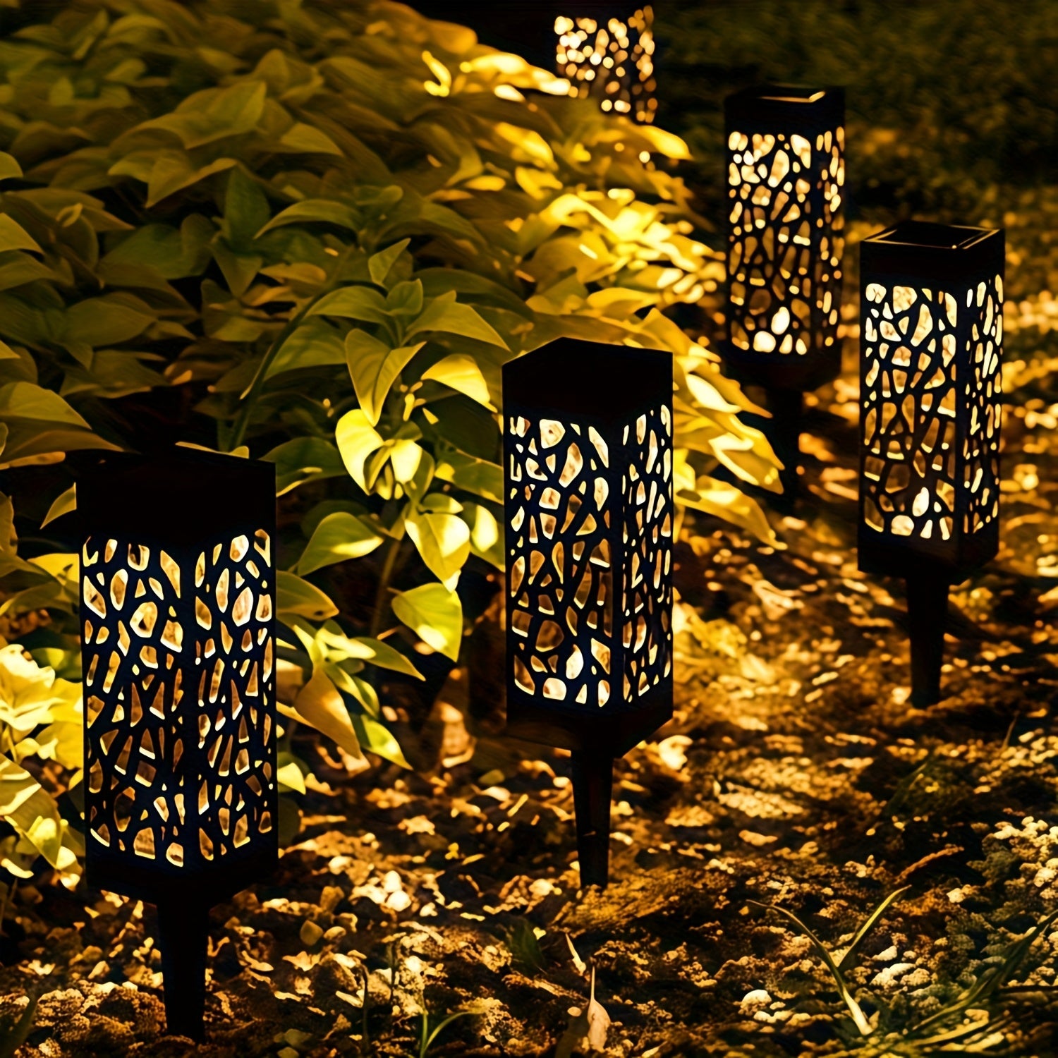 6pcs Solar Outdoor Lighting Commercial Street Lighting Solar Decorative Pathway Lights Area Lighting Yard Lawn Lights IP44 Outdoor Solar LED Landscape Garden Lighting