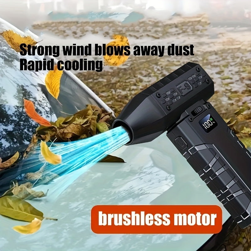 Multifunctional Handheld Wireless Fan, 100-Speed Adjustable, Type-C USB Rechargeable, High-Speed Electric Air Blower for Cleaning, with Lithium Battery, Suitable for Vehicles and Home Use, Thin Air Blower | USB Rechargeable