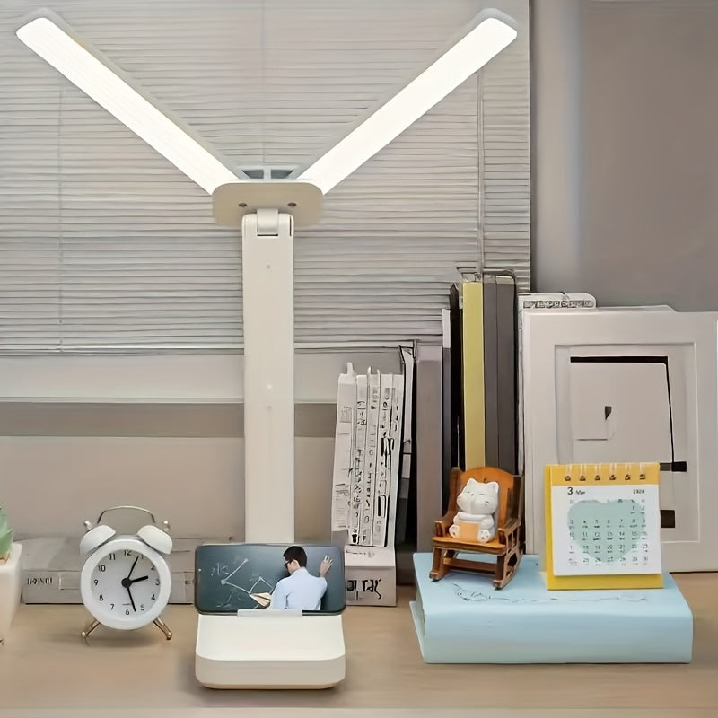 Multifunctional Dual-Head LED Desk Lamp with Touch Control, 3 Lighting Modes, USB Charging Port, and Dual Rockers - Ideal for Home Office, Dorm, Piano, and Nail Art, Home Office Desk Lamp
