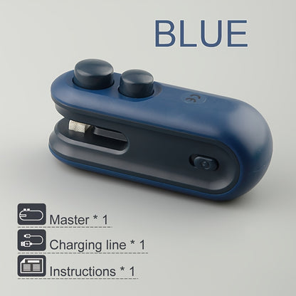 SealMini EQ — Sellador Portátil Recargable para Bolsas de Snacks (USB, Batería de Litio Integrada, Ideal para Viajes y Picnic)