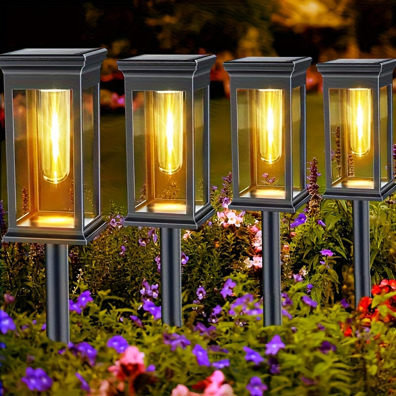 6 Solar Tungsten Filament Lawn Lamp Commercial Street and Area Lighting, Commercial Lighting for Outdoor Atmosphere Decoration-LED Lawn Lamp Suitable for Villa, Garden, Courtyard, Path and Terrace Landscape Lighting