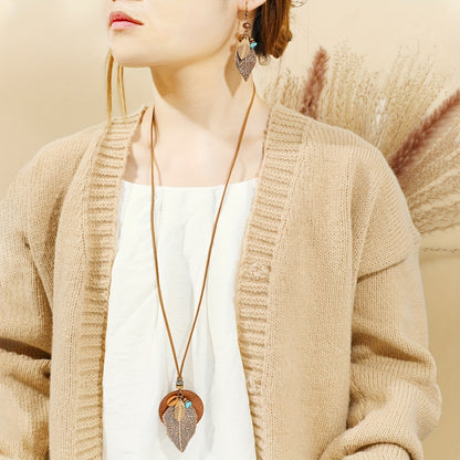 Boho Leaf — Set de Joyería Étnica Vintage (3 Piezas)