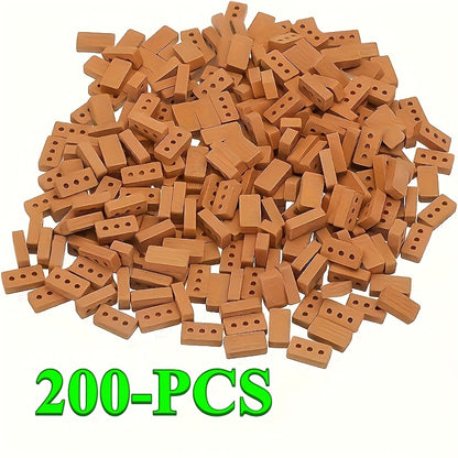 MiniLadrillos JV — Set de 40/60/200 Ladrillos Rojos de Tres Orificios para Construcción de Modelos (Material PC)