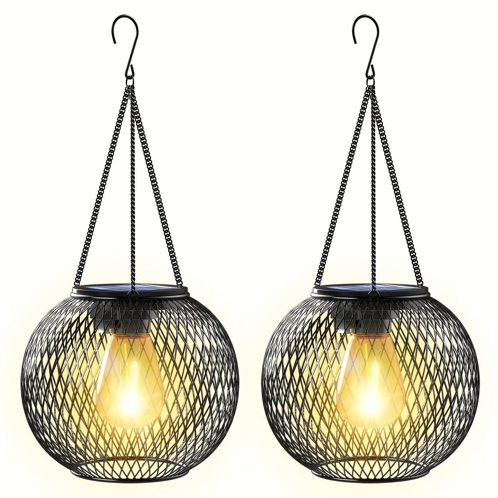 Solar Glow Duo — Set de 2 Faroles Colgantes Solares para Exterior