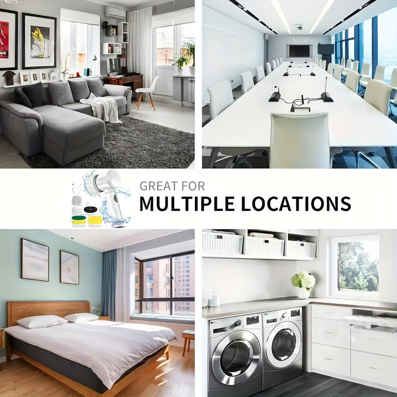 CleanPro EV — Cepillo Eléctrico Recargable 5 en 1 para Limpieza del Hogar (USB)