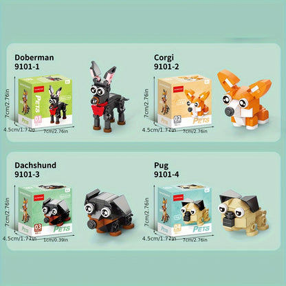 MiniZoo DU — Set de Construcción 10-en-1 con Mascotas Adorables (Colores Mixtos, Temática Animal)