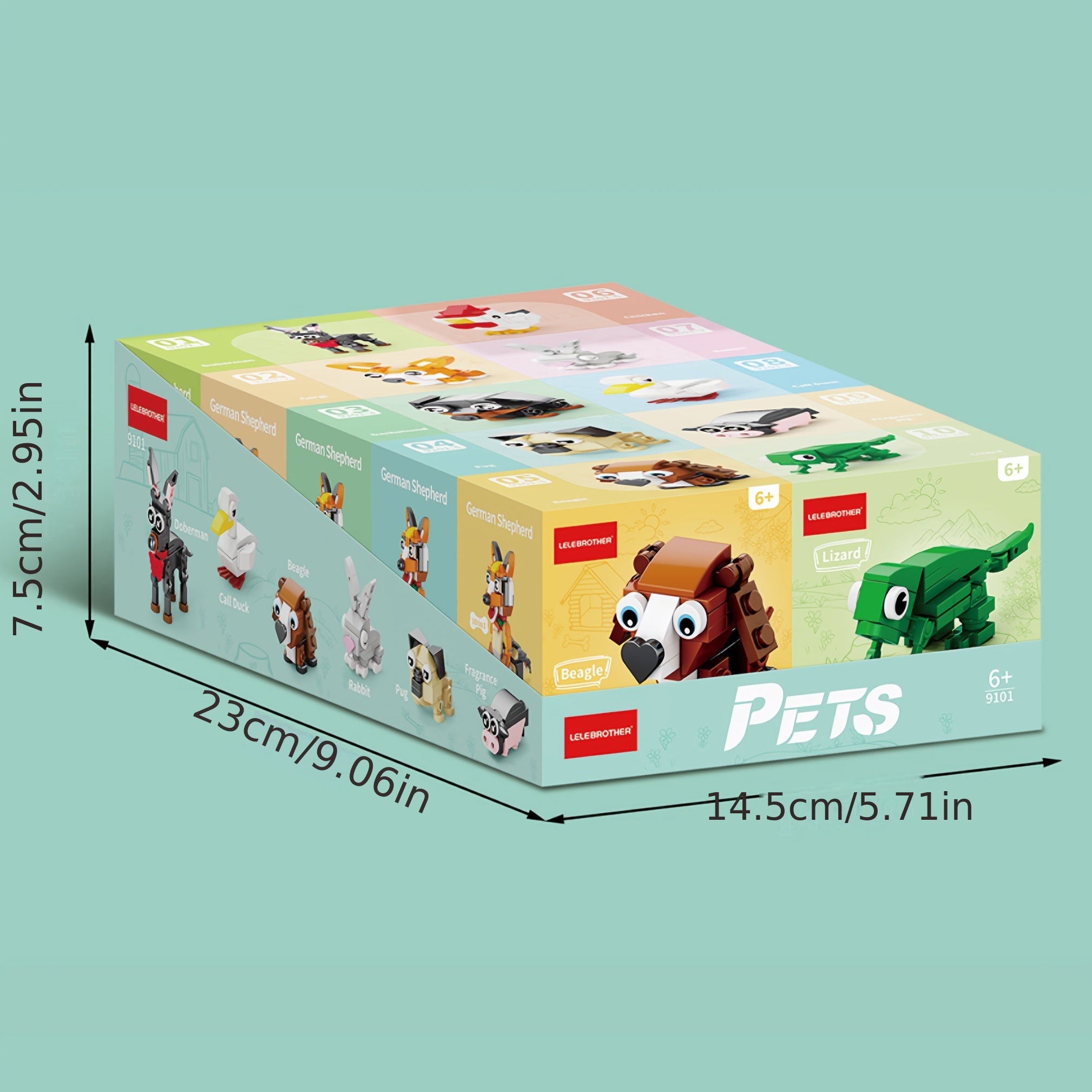 10-in-1 Mini Cute Pet Series Building Blocks Set, Christmas Gift Assembly Toy, Pet Model Puzzle Kit, Holiday Birthday Present, Halloween Thanksgiving Tabletop Decor, 10 Small Models or Combine into 1 Large Design, 10 Boxes