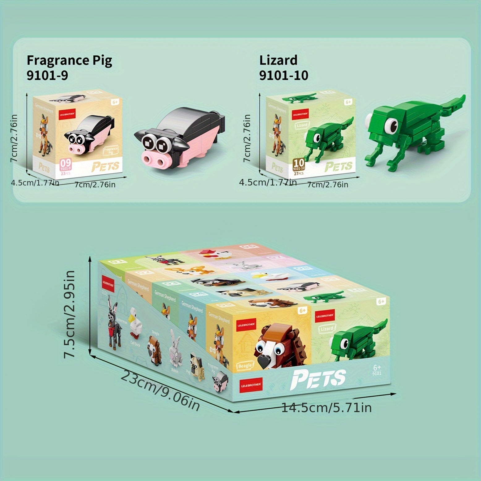 10-in-1 Mini Cute Pet Series Building Blocks Set, Christmas Gift Assembly Toy, Pet Model Puzzle Kit, Holiday Birthday Present, Halloween Thanksgiving Tabletop Decor, 10 Small Models or Combine into 1 Large Design, 10 Boxes