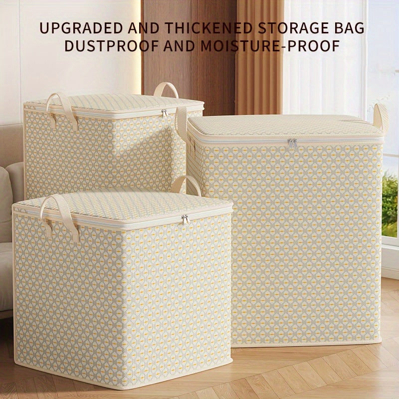 220L Extra Large Capacity Storage Box - Durable Fabric Organizer with Zipper Closure, Dustproof and Moisture-Proof, Suitable for Bedding, Clothes, and Sheets - Portable Under-Bed Storage Solution, Closet Organizer, Bedding St