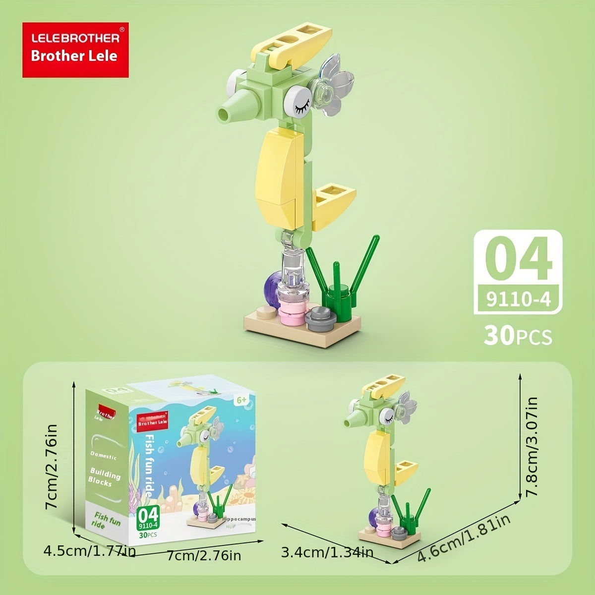 10-in-1 Mini Fish Series Building Block Set, Christmas Gift Assembly Toy, Sea Fish Model Kit, Holiday Birthday Present, Halloween Thanksgiving Tabletop Decoration, 344pcs – Build 10 Small Models or Combine into 1 Large Stru