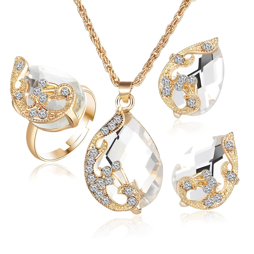 Creative Peacock Jewelry Necklace Set - Exquisite Three-Piece Necklace Collection for Women