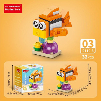 AquaBuild JB — Set de Construcción 10-en-1 con Peces Marinos (344 Piezas, Colores Mixtos)
