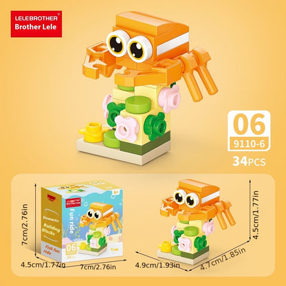 AquaBuild JB — Set de Construcción 10-en-1 con Peces Marinos (344 Piezas, Colores Mixtos)