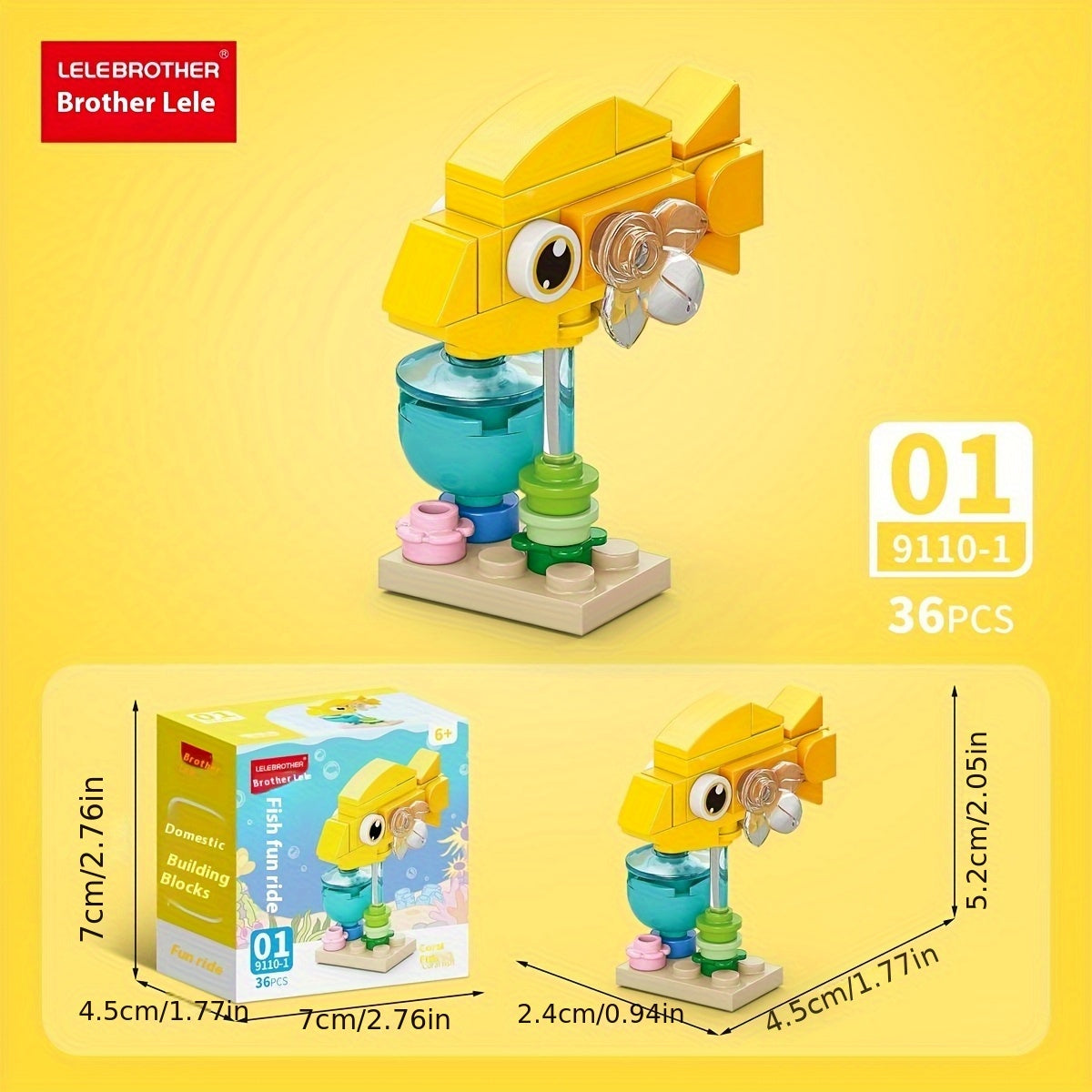 10-in-1 Mini Fish Series Building Block Set, Christmas Gift Assembly Toy, Sea Fish Model Kit, Holiday Birthday Present, Halloween Thanksgiving Tabletop Decoration, 344pcs – Build 10 Small Models or Combine into 1 Large Stru