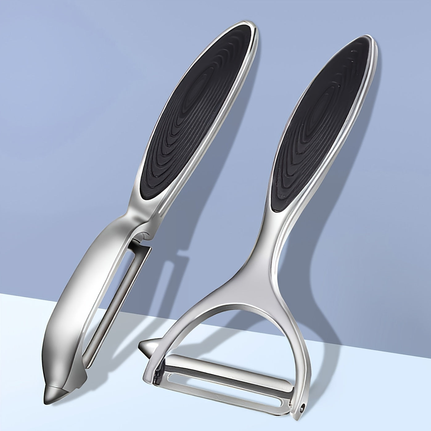 2pcs Stainless Steel Vegetable and Fruit Peeler with Non-Slip Handle and Sharp Blades - Easy to Use for Precision Peeling, Suitable for Kitchen Use, Kitchen Accessories