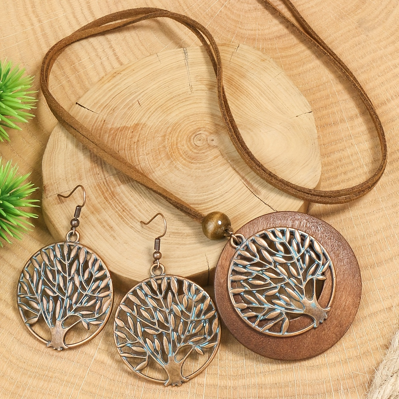 Eternal Roots — Set de Collar y Aros Árbol de la Vida Vintage
